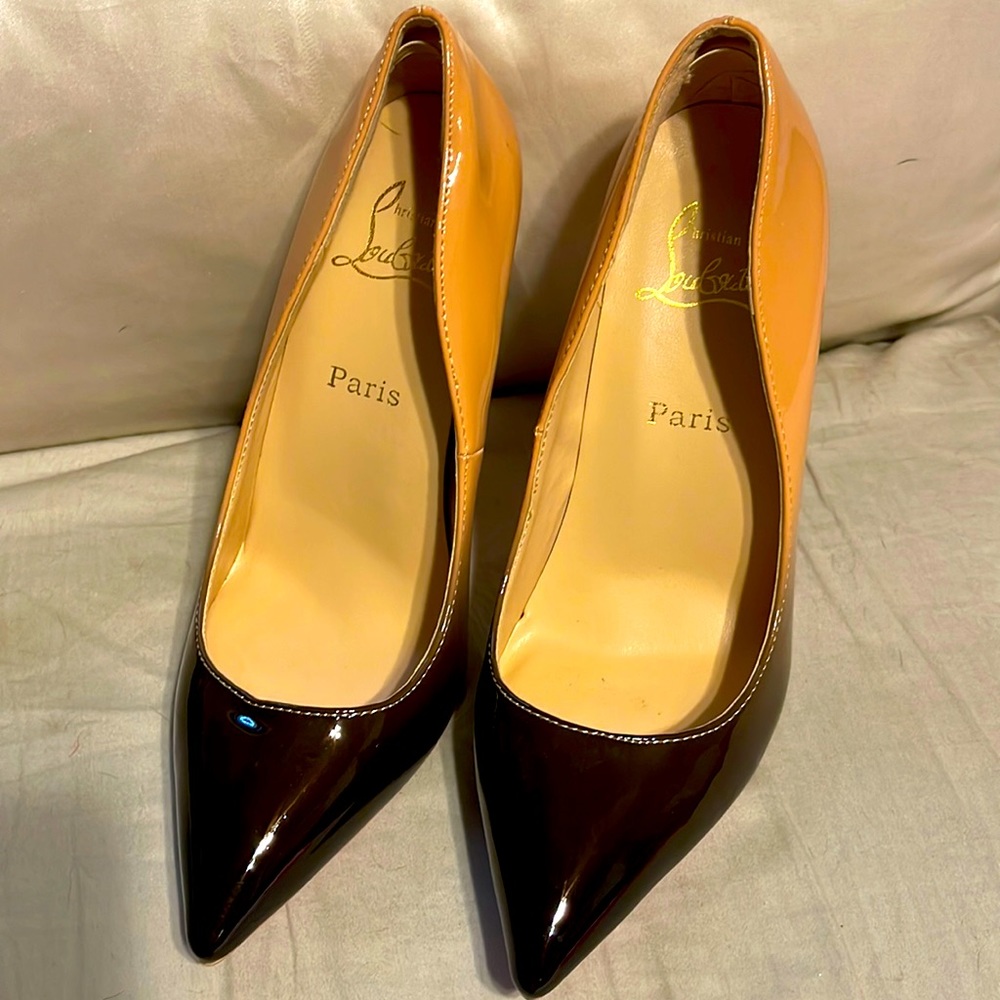 Louboutin beige and black look a like heels. Worn once. Size 39.
